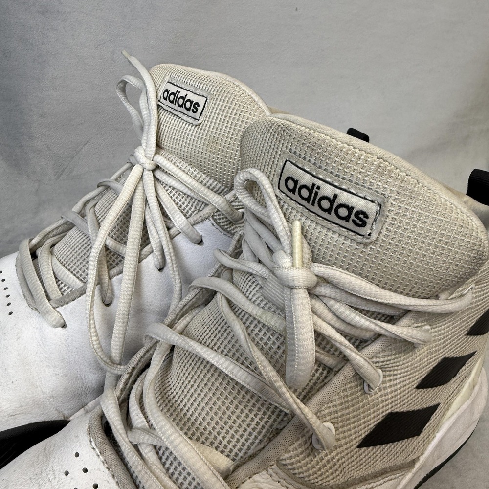 Adidas Basketball Shoes Mens Size 11 White Black Cloudfoam Adiwear Mid‎ Top - Picture 7 of 11